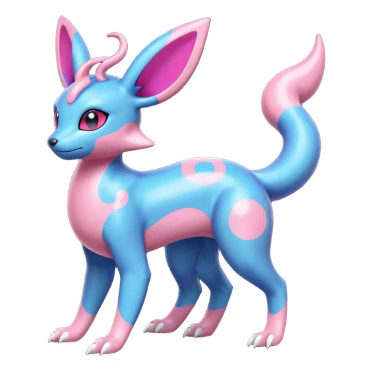 Salandit-Sylveon-Umbreon-fusion-Pokémon-hybrid-creature  sticker