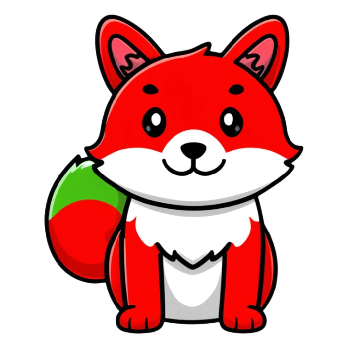 silly animal with Italian flag colors sticker