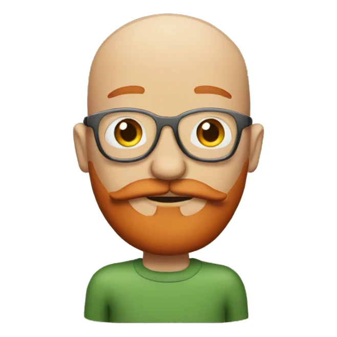 Emoji weed smoker with bald head and red beard no glasses sticker
