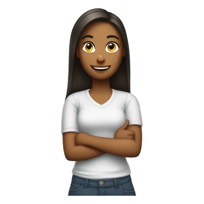 thumbs up girl wearing shirt with a word next phase sticker