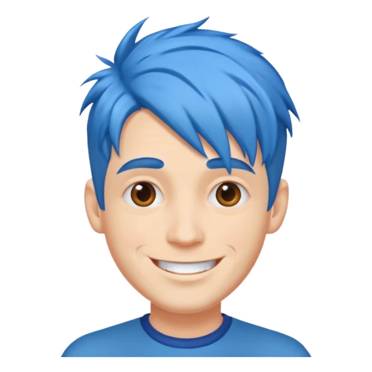 Happy Man strange  blue hair head sticker