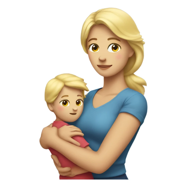 Blonde Mother holds her  big heart in her arm sticker