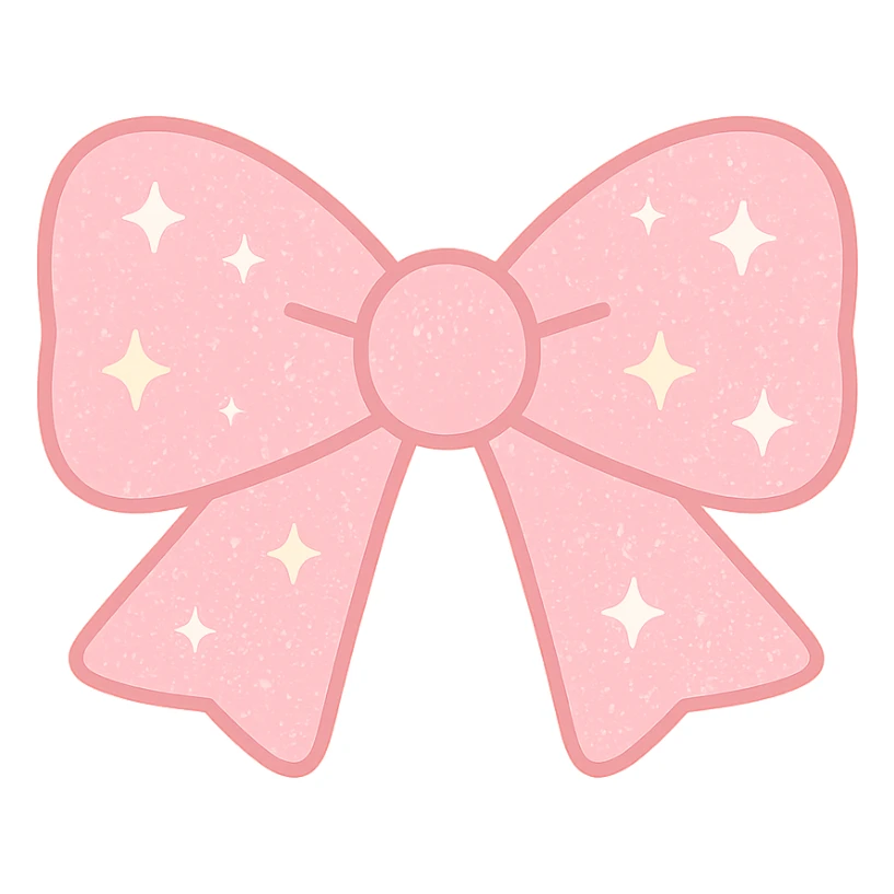 a glitter bow with shimmering texture, elegant and festive sticker