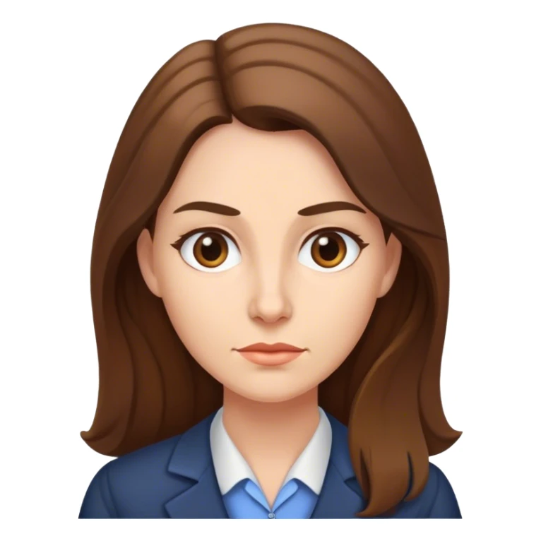Strict female teacher with Long Brown hair sticker