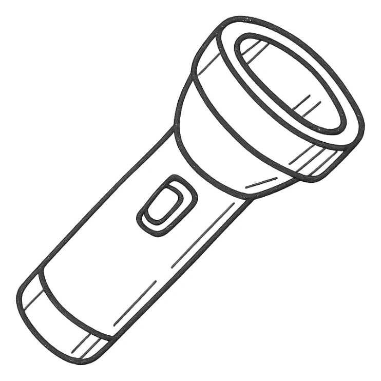 linterna icono dibujado a mano solo contorno sticker