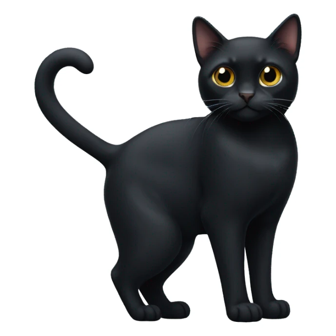 Bombay black cat with a small white spot on his chest sticker