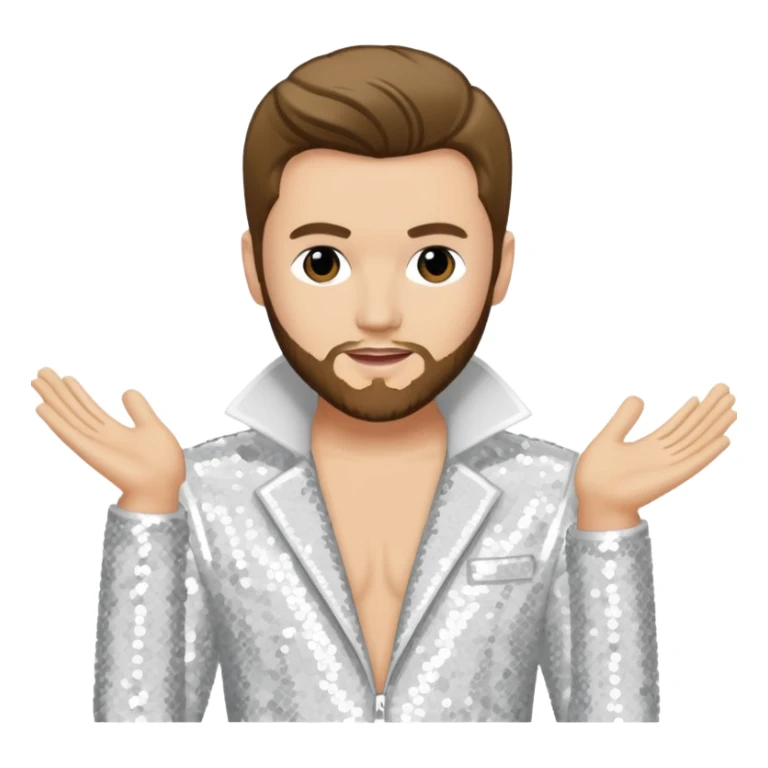 Blake Lewis, Pop Singer (b.1981) with white sequin outfit sticker