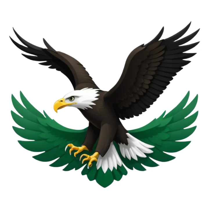 A flag I. This design 🇧🇫 is half green and half white from the bottom and an eagle with its sign spread in the middle and the eagle should be a full black silhouette. sticker