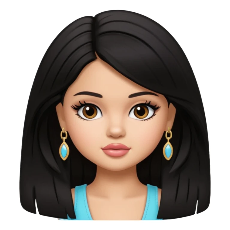selena gomez as pretty bratz baddie, black hair sticker