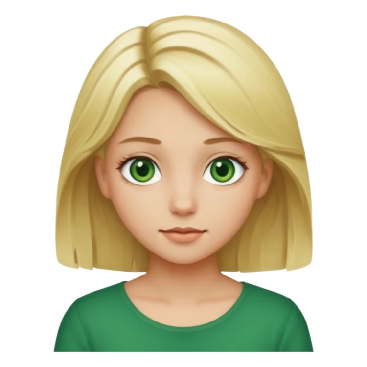 Blonde girl with medium hair and green eyes sticker