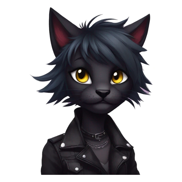 Edgy sharp anthro punk black cat furry by Falvie, LiLaiRa, griffsnuff, AngieWolf sticker