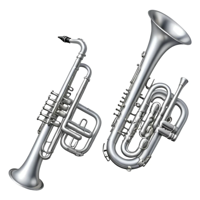 trumpet with saxophone sticker