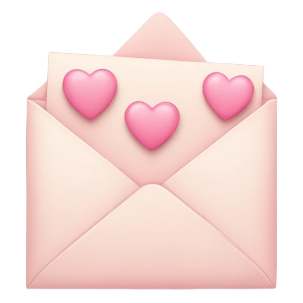 romantic letter with pastel pink hearts sticker
