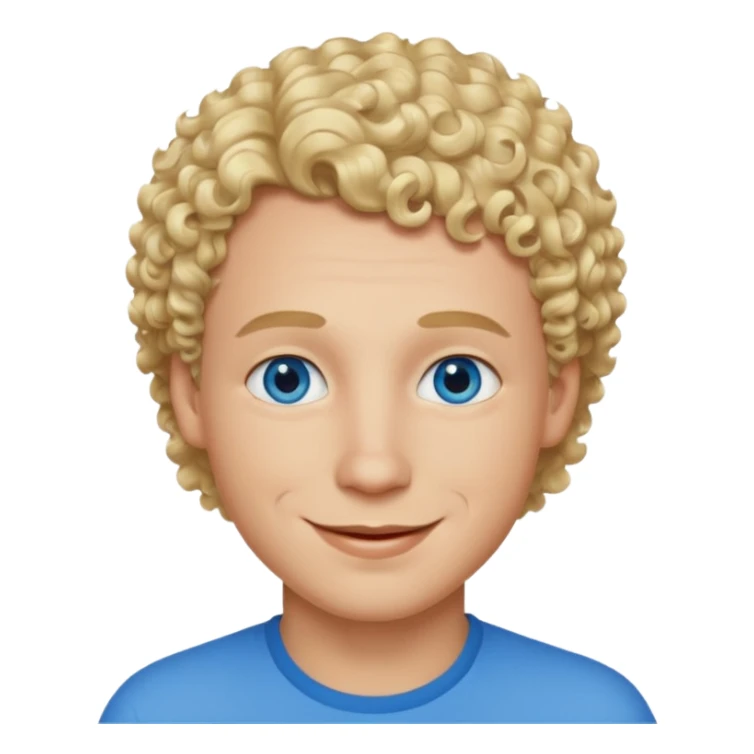 Man with blue eyes, short curly blonde hair and thick lips sticker