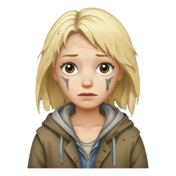 a homeless blonde woman sticker