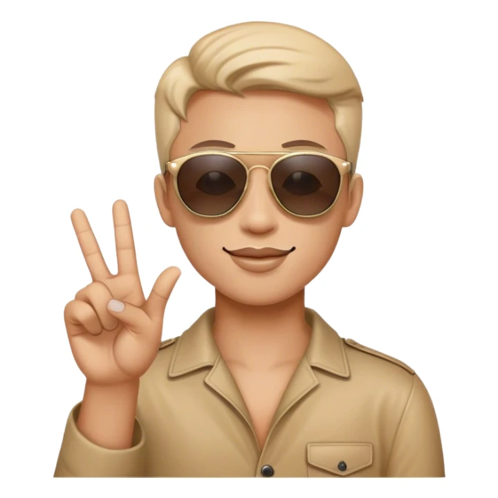 Sunglasses emoji but cool sunglasses and giving a peace sign sticker