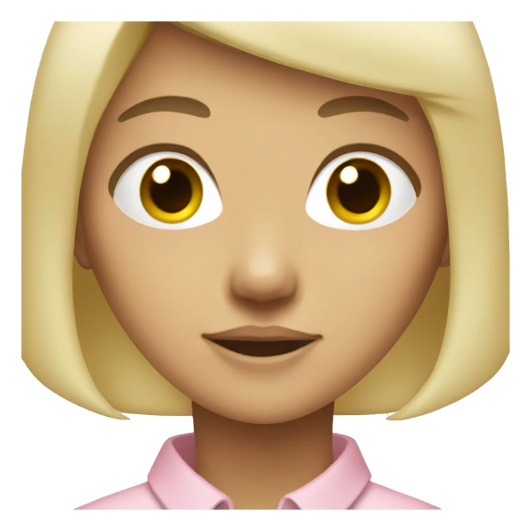 blonde asian girl with a light pink shirt sticker