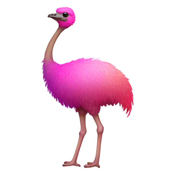 Pink ombre full body ostrich with glitter sticker