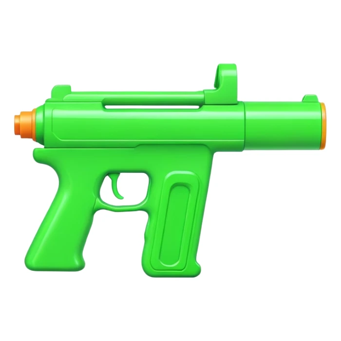Water pistol toy in bright green color sticker
