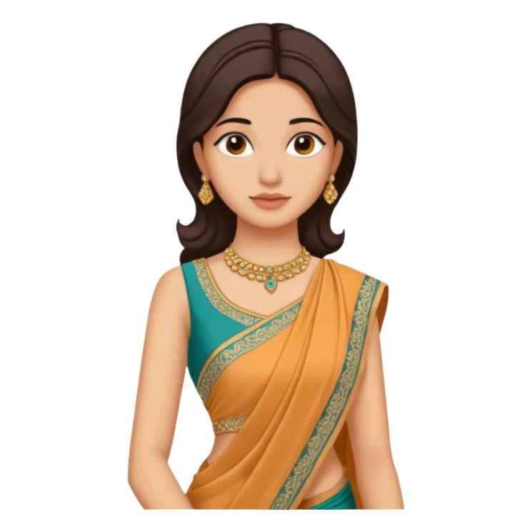sleeveless saree sticker