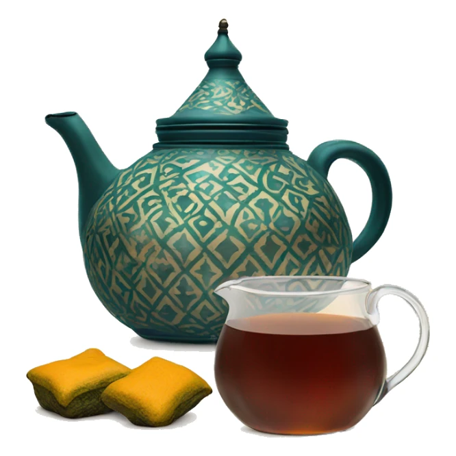 Morrocan tea pot with moroccan glass of tea sticker
