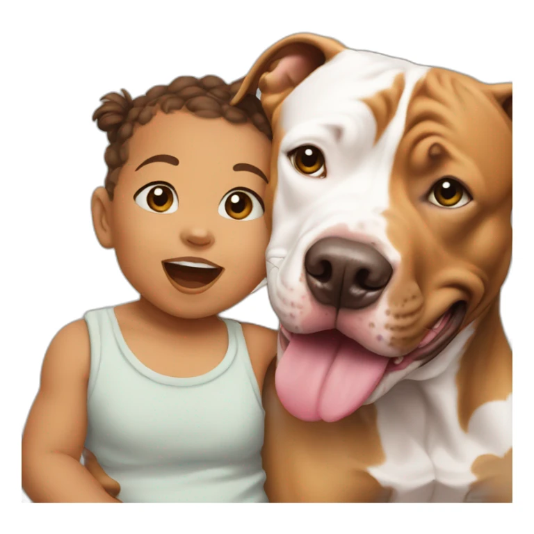 Pitbull carrying toddler in mouth sticker