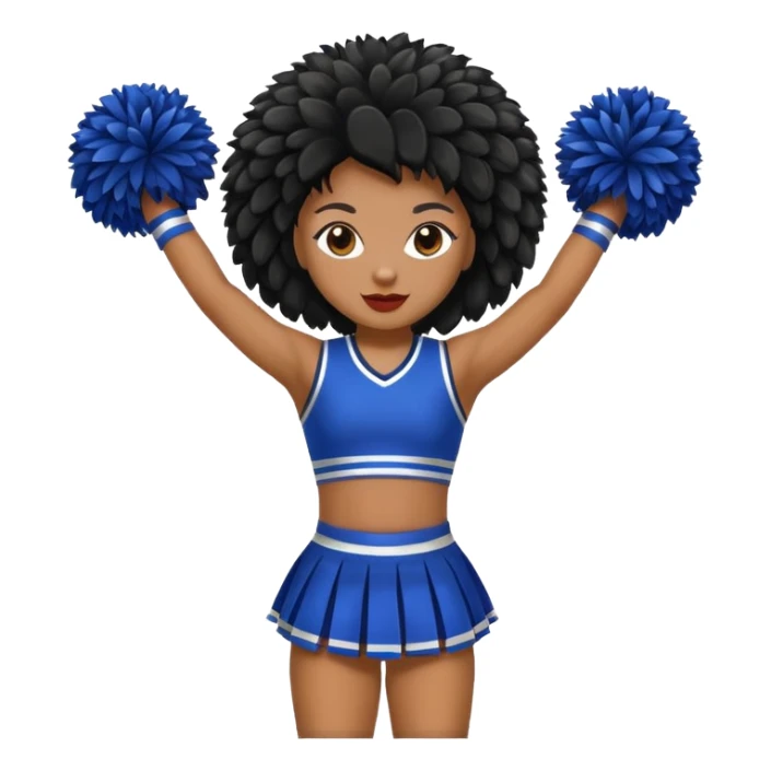 african american cheerleader pom pom sticker