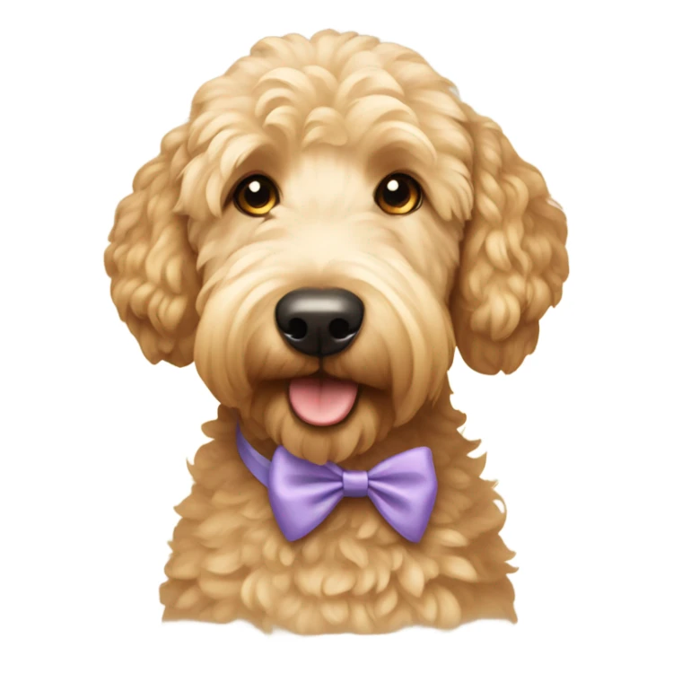 Golden doodle with a bow in her hair sticker