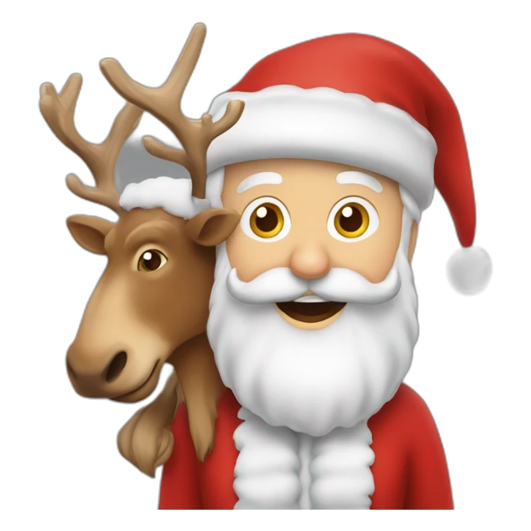Pere noel  avec ces rennes et son traîneau  sticker