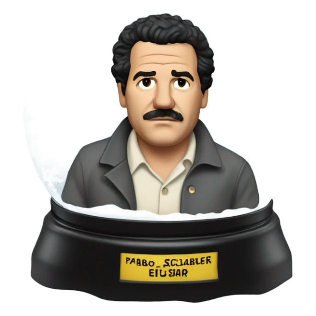 pablo escobar in snowing ball sticker