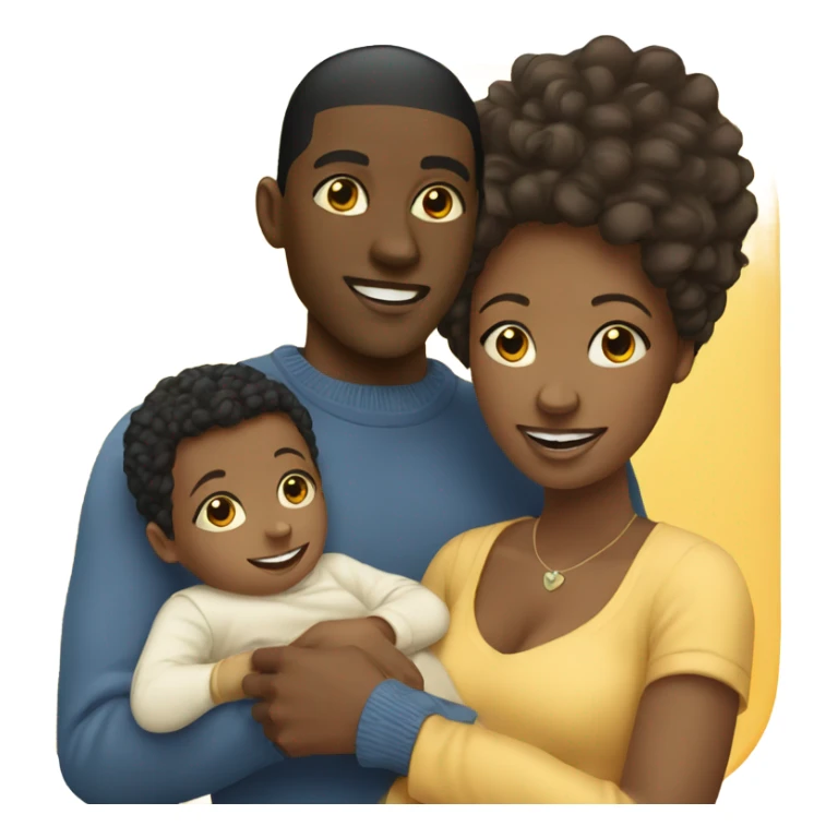 Young black couple with baby  sticker