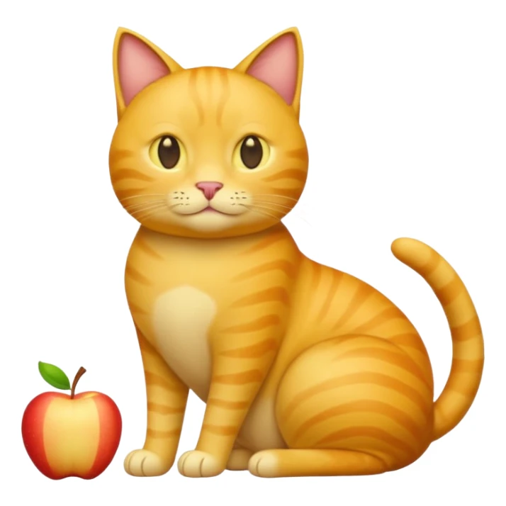 full body yellow cat loafed, with default apple man emoji as a head  sticker