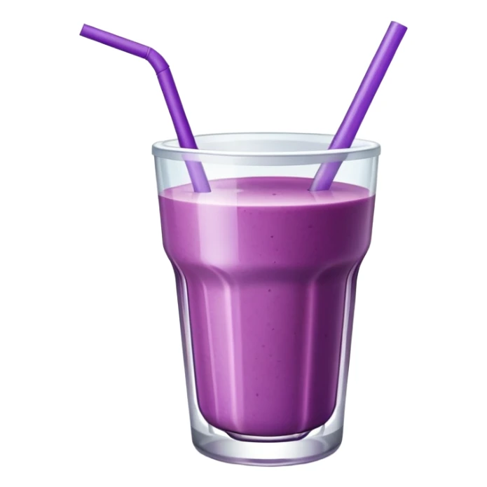 berry smoothie in a glass with straw sticker