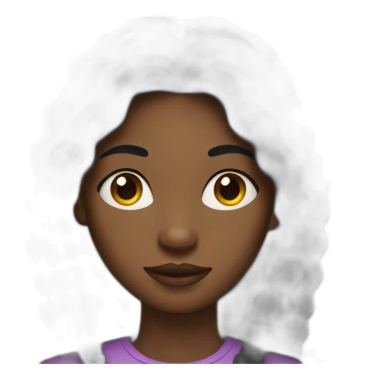 Black woman with long hair clodes one eye sticker