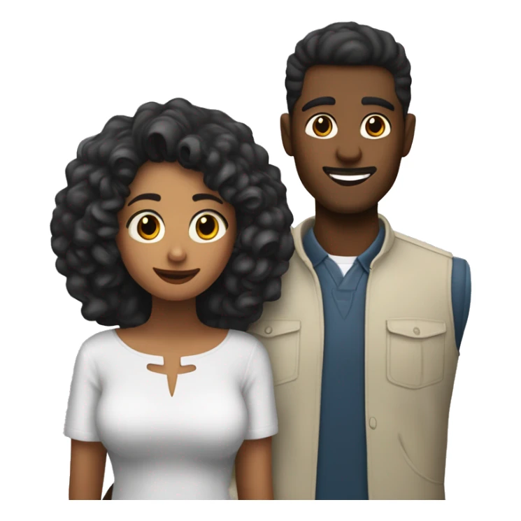 Un chico pelo negro corto y una chica pelo melena rubio cenando sticker