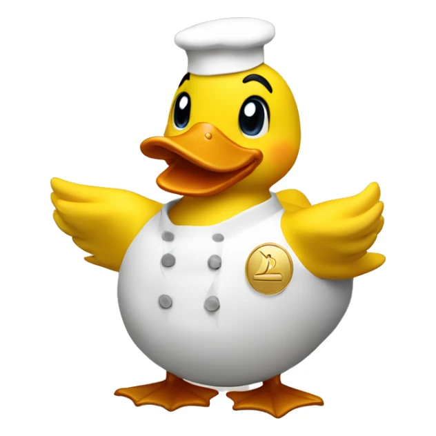Yellow duck with a gold Michelin star on its chest sticker