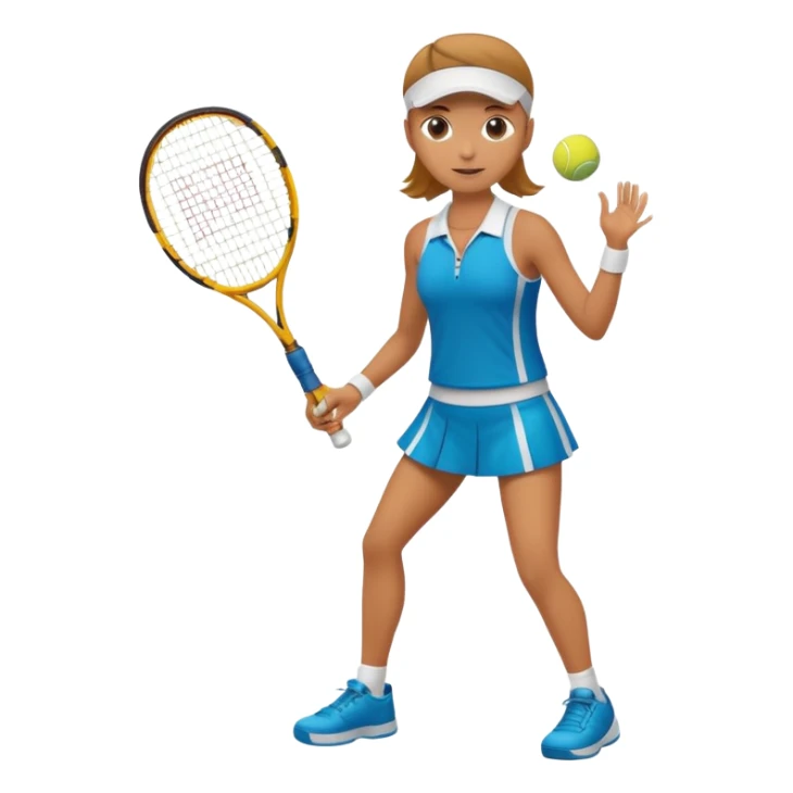 High resolution full body of a tennis player with just a one racket  sticker