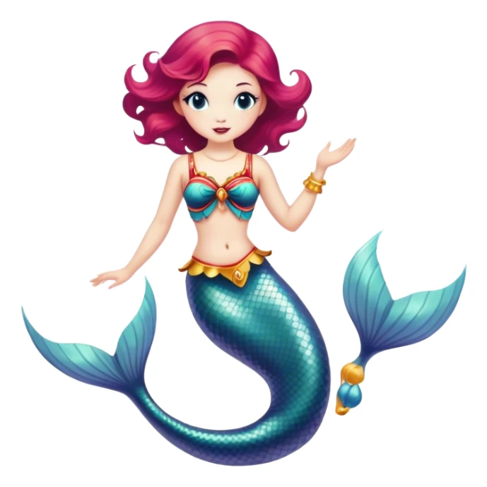 Vintage circus mermaid in tank sticker