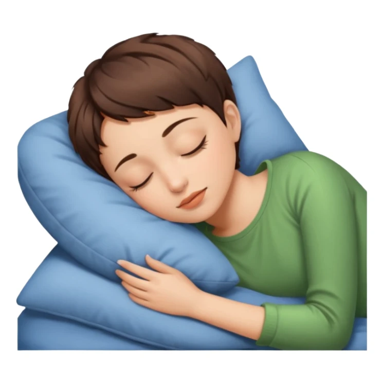 Brunette girl pixiecut Brown Hair sleeping sticker