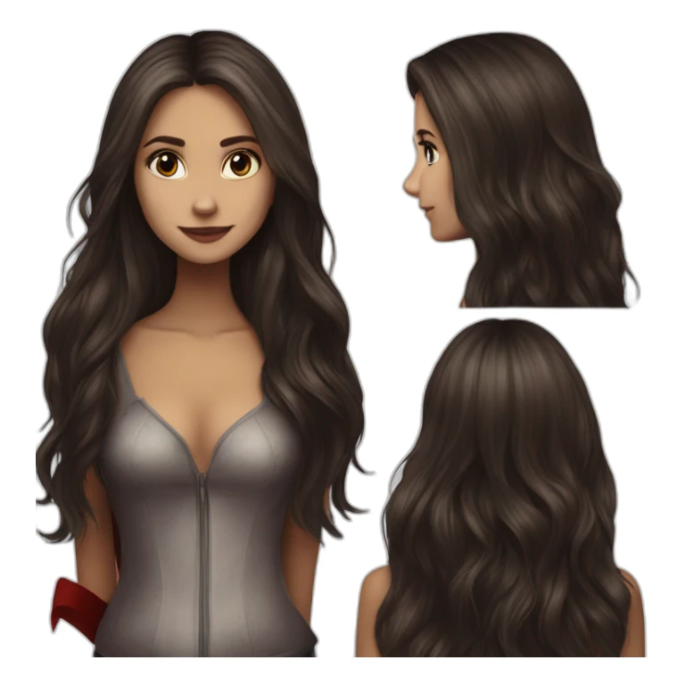 Elena Gilbert un vampire diares with long hair by Nina dobrev sticker