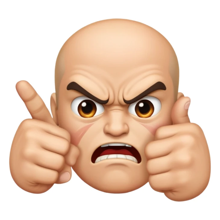 Angry face with two hands, but the hands are pointing with their first finger and they smack their two first fingers together  sticker