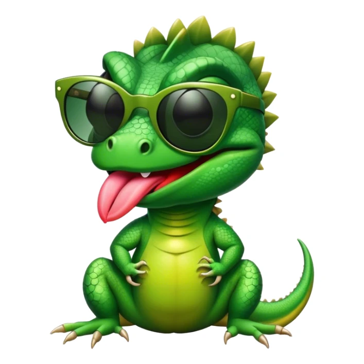 Lizard with sunglasses sticking it’s tongue out  sticker