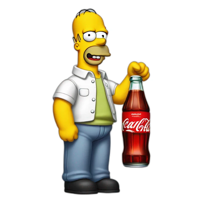 Homer Simpson qui boit du Coca-Cola sticker