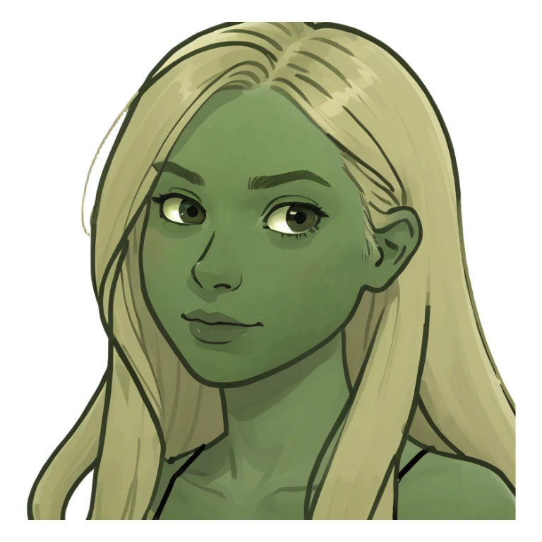 Blonde girl with long hair sticker