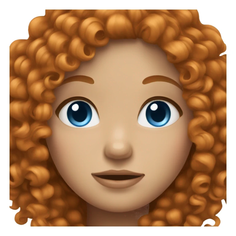girl with ginger curly hair and blue eyes sticker