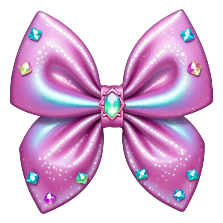 glitter pink crystal hair bow sticker