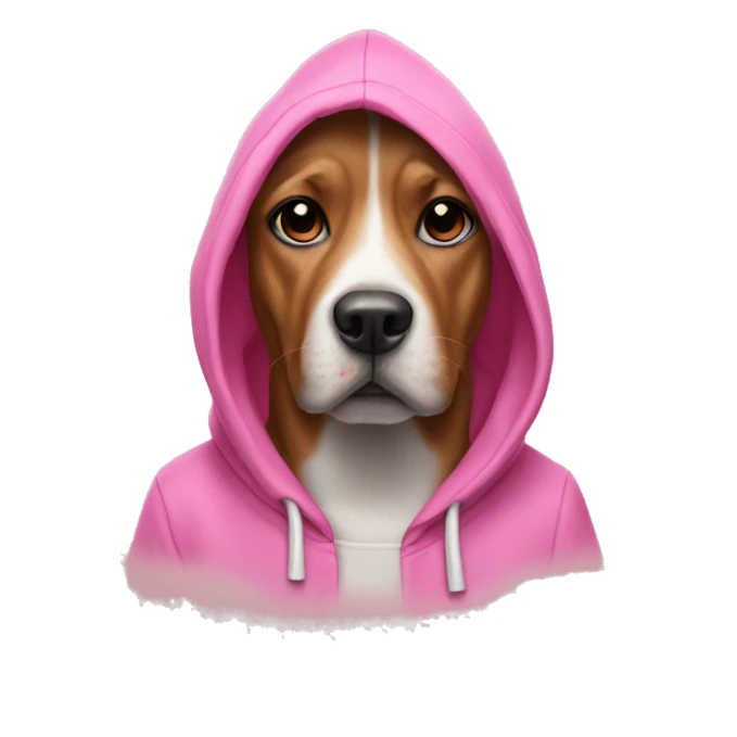 Dog with pink hoodie  sticker