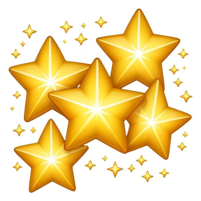 cluster of sparkling stars icon sticker