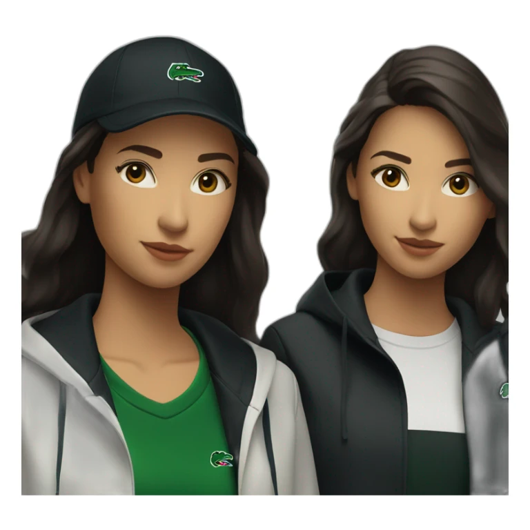 Lacoste latin two friends woman with black windbreaker sticker