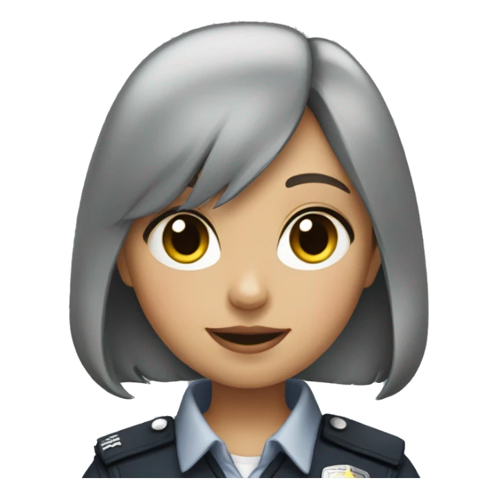 rabbit girl grey police sticker